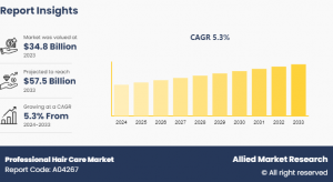 Rising at 5.3% CAGR, Professional Hair Care Market Size to Reach .5 billion by 2033