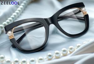 Black Eyeglasses with Pearl