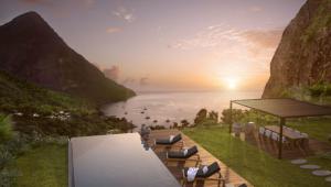 Sunset in St Lucia Sugar Beach