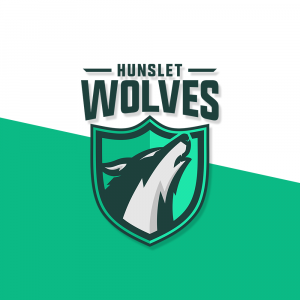 The New Hunslet Rugby green and white logo