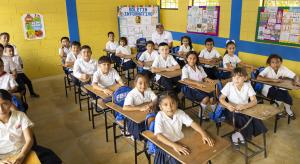 One of the Seven Classrooms at Escuela de Gracia - FEIH Founder Ramiro Ocasio Can be Seen in Back