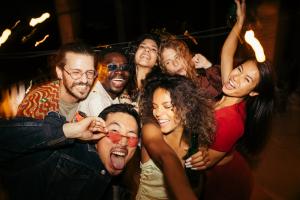 Friends Dancing at National Tequila Day at La Mexicana