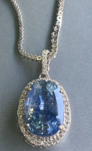 Sapphire and diamond necklace