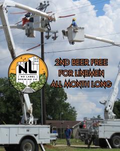 No Label Brewing Honors Houston Linemen with Free Beer and Expands Weekly Promotions for Community Heroes