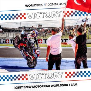 Toprak celkebrates another race win for ROKiT BMW Motorrad in World Superbikes