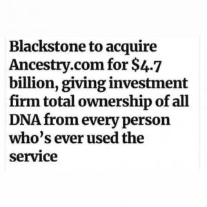 Recent Social Media Post About Blackstone's Purchase of Ancestry