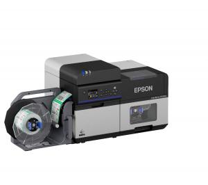 Epson ColorWorksC8000 printer with rewinder