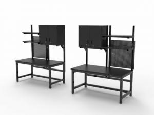 side-by-side black esd workbenches