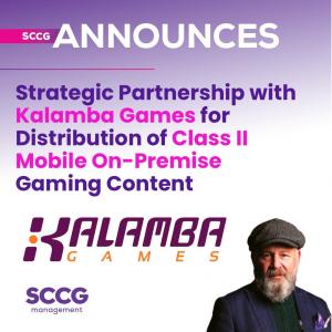 SCCG Announces Strategic Partnership with Kalamba Games for Distribution of Class II Mobile On-Premise Gaming Content
