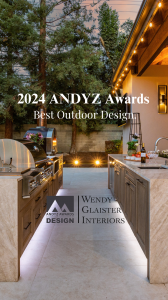 Central California Interior Designer Wendy Glaister Interiors, Best Outdoor Space includes a spectacular chef's kitchen and double 12 foot kitchen islands.