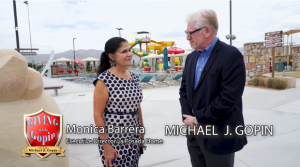 Michael J. Gopin and Monica Barrera (Executive Director La Posada Home)