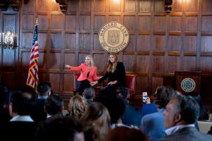 Maryanne Parker and Caitlyn Jenner at Harvard Club of Boston