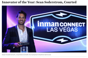 Sean Soderstrom from Courted with the Inman Innovator of the Year award