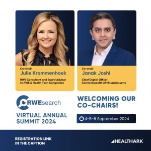 Keynote Speaker and Co-Chairs Announced for Healthark Insights’ RWEsearch Virtual Annual Summit 2024