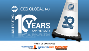 High resolution image of a graphic highlighting OES Global has expanded its portfolio to include leading brands such as Hydration Depot, Traffic Cones For Less, SD2K Valet, and Absorbents For Less.