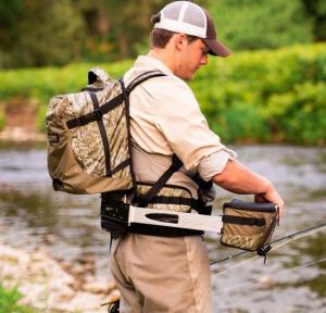 Accessing fishing gear from the swing pod