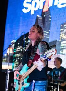 Danielle Lazar lights up the main stage with her bass skills at Springboard Houston.