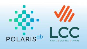 The logos for PolarisQB and Liverpool ChiroChem, who are announcing the integration of  LCC libraries into QuADD