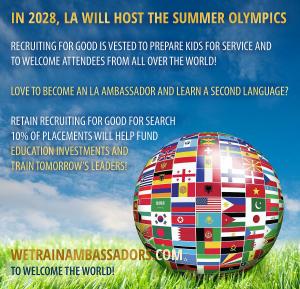 Is your company hiring professional staff? Retain Recruiting for Good to find talented professionals and 10% of Our Placement Fees will help fund Girls Ambassador Program for 2028 LA Olympics www.WeTrainAmbassadors.com To Welcome The World