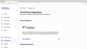 A view of the integration setup page on the Canopy Connect insurance data intake platform.