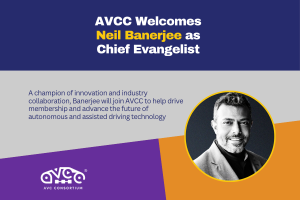 A image with the AVCC logo and photo of Banerjee