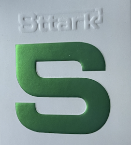 Green embossed Sttark S logo