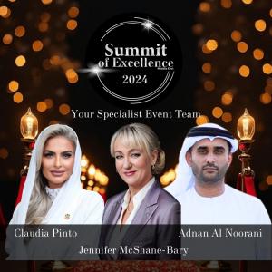 Middle East Summit of Excellence Event Team, Jennifer McShane Bary, Claudia Pinto and Adnan Al Noorani