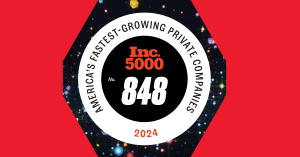 Inc. 5000 badge for Careficient, showing a 2024 ranking of 848, highlighting their status as one of America's fastest-growing private companies.