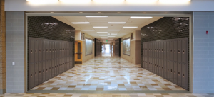 After: Open and relaxed school hallway featuring Won-Door, providing enhanced security.