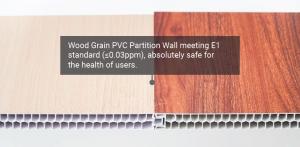 The concentration of Formaldehyde in wood grain PVC partition wall meets the E0 standard, ensuring absolute safety for users (Source: Kosmos)