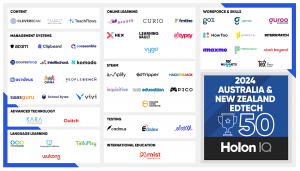 Edalex selected for a fifth consecutive placement in the HolonIQ ANZ EdTech 50 in 2024