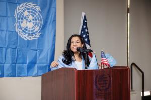 Dr. Elayna Fernandez Speaks at the Empowering Women and Girls to Thrive Summit at the United Nations