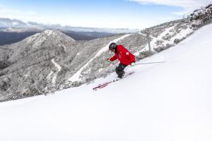 Skiing down the slopes