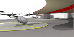 Notional eVTOL vertiport rendering