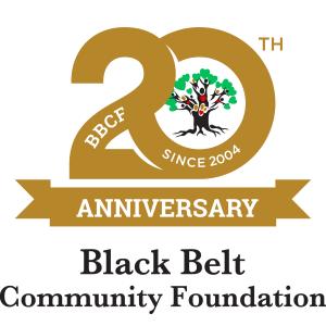 Image shows the organizational logo of the Black Belt Community Foundation which celebrates its 20th anniversary of founding in 2024