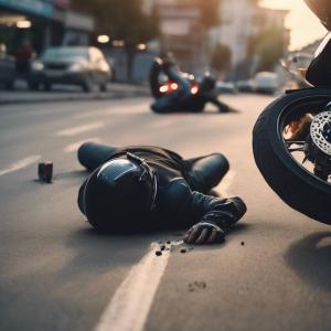 Motorcycle accident scene