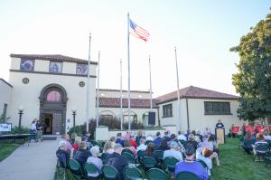 The Lehi Memorial Building completed in 1926 to honor WWI veterans received a historical marker from the Lehi Historical Society.