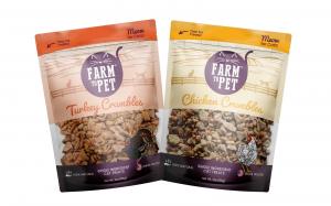 Farm to Pet single ingredient Crumbles Cat Treats in Chicken and Turkey.