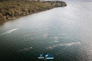 X-Marathon 2024 started with a mass kayak as teams set off across Lake Macquarie