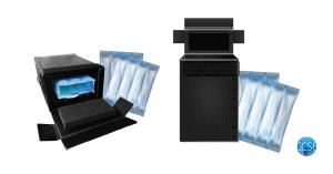 An image of the Medi Cold box, showcasing the box and its internal components.