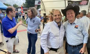 TravelingWiki Foundation CEO engaging recently with the Governor of Iowa (Gov. Kim Reynolds) and the Governor of Colorado (Gov. Jared Polis).