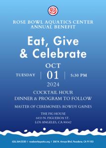 Rose Bowl Aquatics Center Annual Benefit Invitation