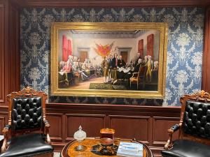 (Prestige Fine Art creates hand painted copy of Declaration of Independence)