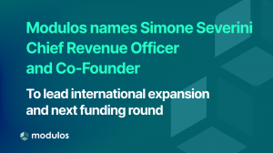 Image featuring Simone Severini, newly appointed Chief Revenue Officer (CRO) and Co-Founder of Modulos AG.