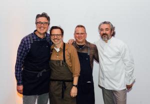 Pilot Light’s Founding Chefs: Justin Large, Jason Hammel, Paul Kahan, and Matthias Merges.