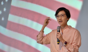 Keynote lecture by political scientist Dr. Kim Ji-yoon