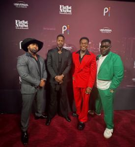 Photo at red carpet FIGHT NIGHT premiere - Left to Right: Exie Booker_Sam Adegoke_Dexter Darden_Atkins Estimond