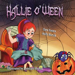 Hallie O'Ween book cover showing her sewing her new dress.