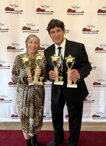 Music Producer Pepper Jay with John Michael Ferrari with trophies from WCCMA 2024