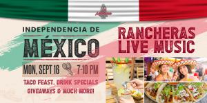 Mexican Independence Event Banner at La Mexicana